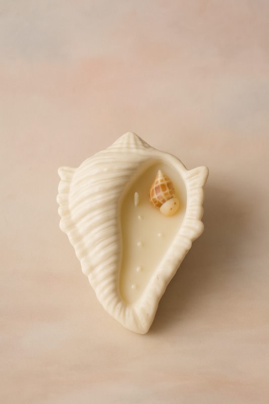 Scented Candle In Shell Base (Shankh)